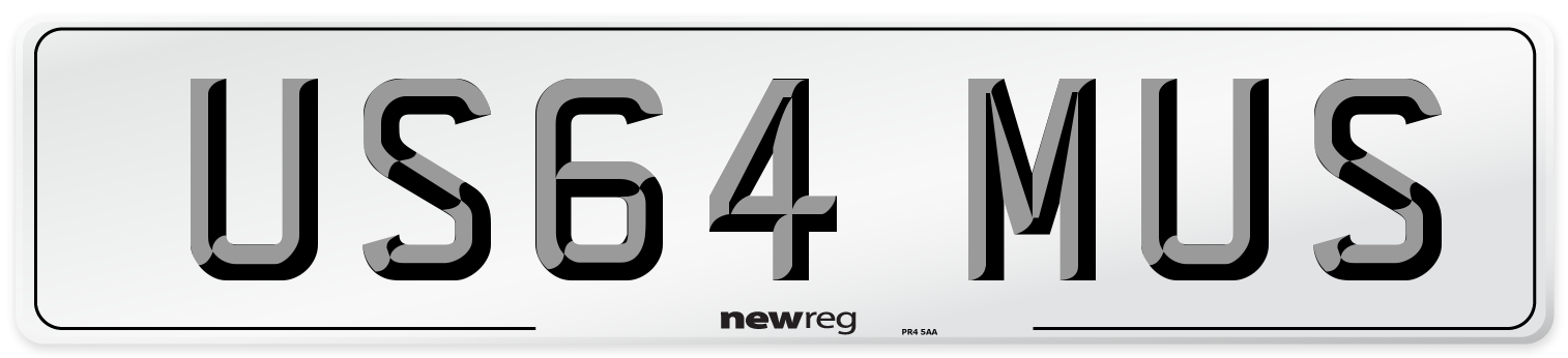 US64 MUS Number Plate from New Reg
